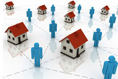 Gastos judiciales en los litigios entre la comunidad y un propietario Un conjunto de casas y muñequitos.