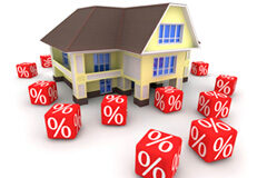 Nulidad de la cláusula “suelo” Una casita con varios cubos rojos con %