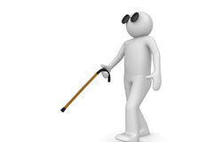 Modificación del 681 del Código Civil: prohibición de ser testigo siendo persona con discapacidad Dibujo de un muñeco ciego con bastón