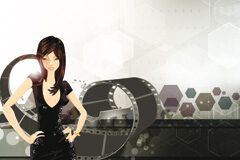 Nuevo Convenio colectivo para figurantes en obras audiovisuales Dibujo de película de cine y una actriz