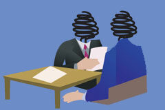 El concurso de las comunidades de bienes Dibujo de dos cuerpos con un muelle por cabeza reunidos.