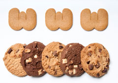 Tres w hechas de galletas