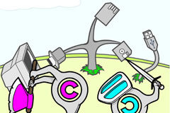 Características De Copyleft: programas De Software Libre Munecos de copyrigh y copyleft peleando