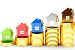 Cobro de las cuotas de comunidad en inmuebles sometidos al régimen de tiempo compartido o multipropiedad de la Ley 42/98 Casitas sobre montoncitos de dinero