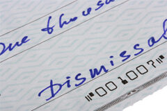 ¿Quiere seguir pagando por el despido? Un trozo de un cheque con la palabra 'dismissal'