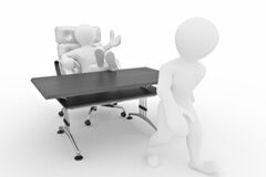 El despido tras la reforma laboral Un muñequito con los pies en la mesa despidiendo a otro