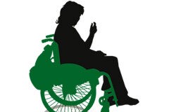 Grado de discapacidad: reclamación previa a la vía judicial social Silueta de una mujer en silla de ruedas