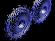 No procede agrupar dos o más centros de trabajo Fondo negro con el dibujo de 2 ruedas mecánicas