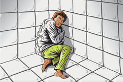 Centros penitenciarios y PAIEM Dibujo de una enfero mental en una celda