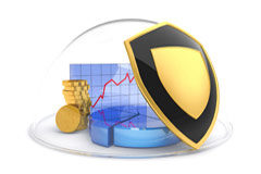 El seguro de responsabilidad civil de los administradores concursales: el objeto de su aseguramiento Monedas, un gráfico y un escudo