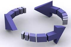 Un nuevo proceso concursal para personas físicas como reforma estructural Flechas moradas formando un círculo