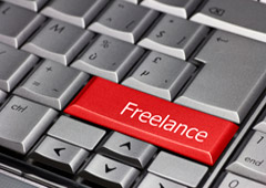 Teclado con la palabra Freelance