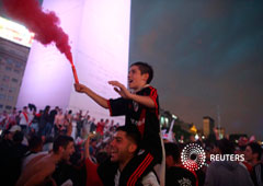 Hinchas del River Plate celebrando la victoria