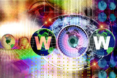 David contra Goliat: cómo Internet permite equiparar las fuerzas Letras w, ojos y muchos colores.