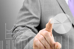 La doble escisión parcial de rama de actividad Una persona tocando un gráfico