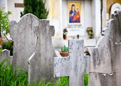Lápidas en un cementerio