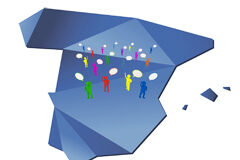 Los convenios colectivos en España Mapa de España con muñequitos encima