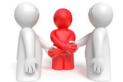 La Mediación en asuntos civiles y mercantiles, un interrogante más Tres muñequitos dándose la mano