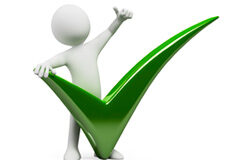 La protección de los trabajadores con contrato temporal Muñeco con símbolo v