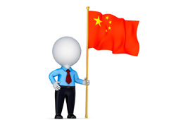 Un muñequito sosteniendo la bandera de china Un muñequito sosteniendo la bandera de china