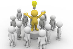 Personal en régimen laboral para una cultura educativa, científica, tecnológica e innovadora Un muñequito amarillo rodeado de muñequitos blancos