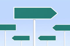 Las pistas falsas sobre el contrato de distribución Letreros vacíos uno apuntando en una dirección y el resto a la dirección contraria