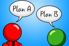 El plan de contingencia en la prevención de riesgos penales Dos muñequitos con diferentes planes