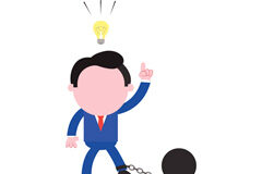 Sobre la pena de galeras (comparación de la política criminal de España y Holanda) Muñequito con una bola en el tobillo y un bombilla sobre su cabeza