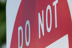 Error de prohibición Señal de prohibido.