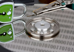 Dos candado verdes y un disco Dos candado verdes y un disco