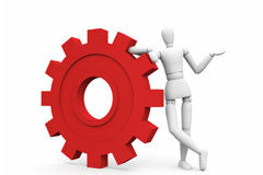 Efectos de la reforma laboral en las pymes Rueda engranaje y un muñeco