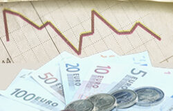 La revisión del IPC en los Convenios Colectivos: primeras sentencias Billetes de diferentes euros, monedas sobre un gráfico