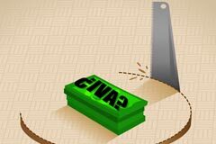 Sobre la evolución interpretativa del art. 365 de la Ley de Enjuiciamiento Criminal, y la inclusión o no del IVA Un dibujo de un serrucho haciendo un agujero en el suelo donde hay un fajo de billetes y escribo sobre él '¿IVA?'