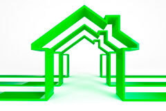 Los Bancos y su responsabilidad en los desastres sobre plano VII Siluetas de color verde casas