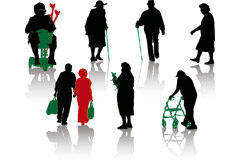 “Discapacidad en el nuevo código penal” Siluetas de ancianos y discapacitados