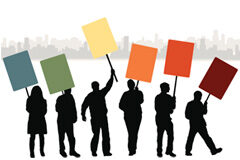 Sentencia del Tribunal Superior de Justicia de Burgos, de 13 de marzo de 2014, en materia de acceso sindical a los centros de trabajo Figuras de personas con pancartas