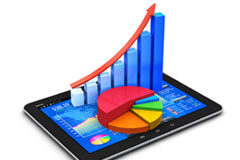 Impacto en la empresa de las modificaciones en la cotización introducidas por el Real Decreto 16/2013 Una tablet con dos gráficos
