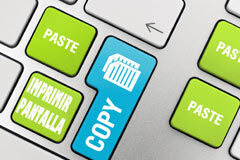 El derecho de reproducción y las capturas de pantalla “indirectas” Se ven unas teclas de ordenador entre ellas las de 'Imprimir pantalla' y 'copy'