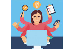 Protegiendo al falso autónomo Dibujo de una trabajadora